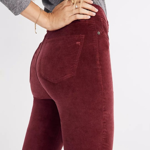 Madewell Spruce Green Velour High Rise Stretch 10” Skinny Pants - Picture 6 of 9